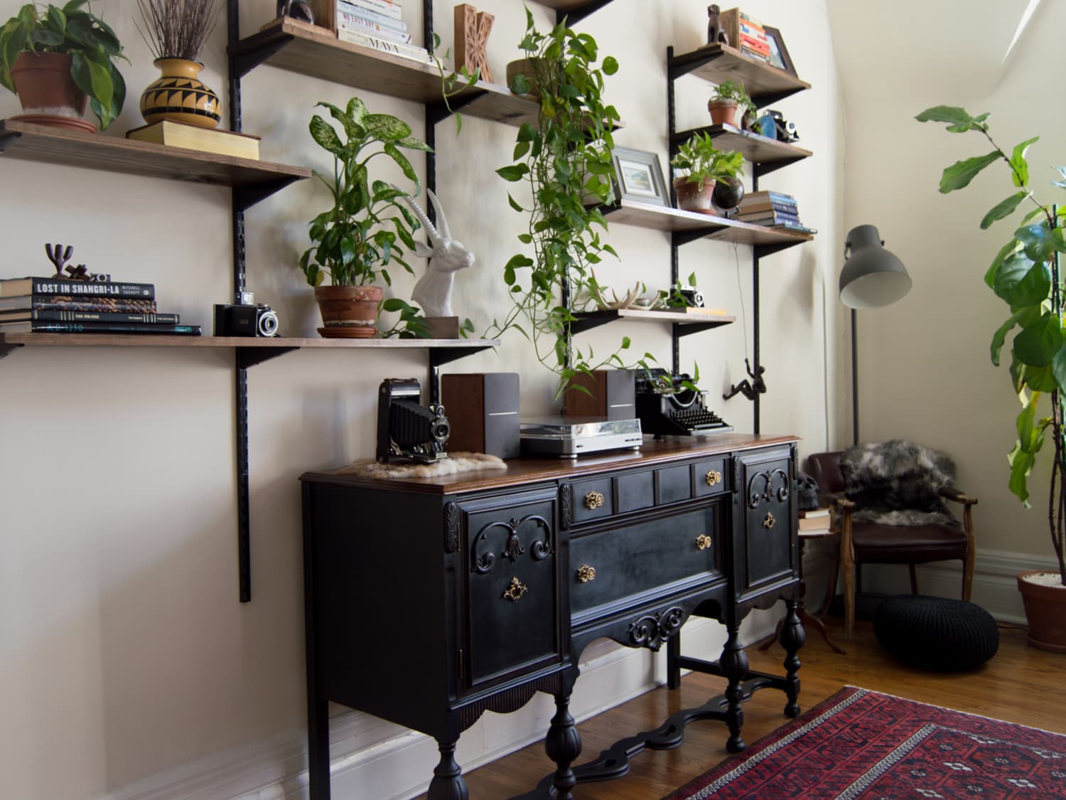 Wall mounted top shelving system